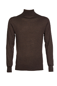Водолазка из шерсти мериноса коричневого цвета  (M-NECK/34760/7M0045)