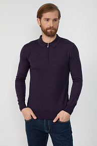 Джемпер-поло на молнии фиолетового цвета  (PZIP-NECK/102022/5M0058)