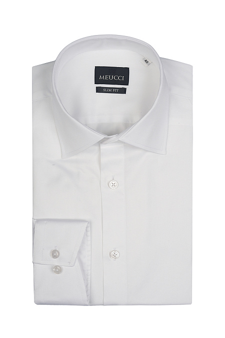 Модная мужская рубашка с длинным рукавом белого цвета арт. SL 0191200714 R BAS/220243 от Meucci (Италия) - фото. Цвет: Белый. Купить в интернет-магазине https://shop.meucci.ru

