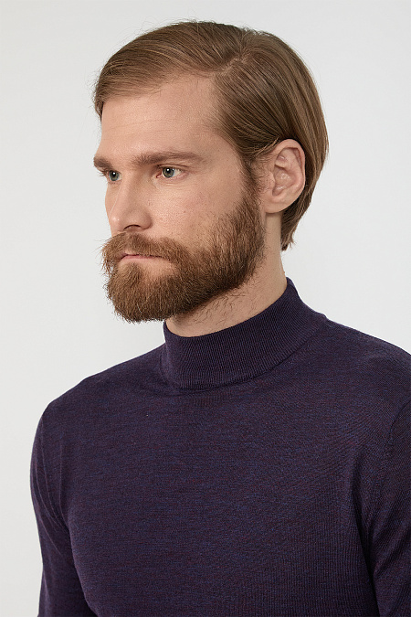 Мужская брендовая водолазка из шерсти фиолетового цвета  арт. M-NECK/102022/5M0058 Meucci (Италия) - фото. Цвет: Фиолетовый. Купить в интернет-магазине https://shop.meucci.ru

