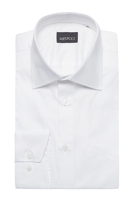 Модная мужская рубашка белого цвета с микродизайном арт. SL 9020 RL BAS 0191/182057 от Meucci (Италия) - фото. Цвет: Белый с микродизайном. Купить в интернет-магазине https://shop.meucci.ru


