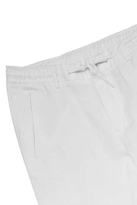 Мужские брюки льняные белого цвета  арт. VB 4676 WHITE Meucci (Италия) - фото. Цвет: Белый. Купить в интернет-магазине https://shop.meucci.ru
