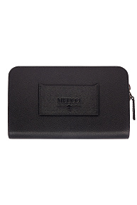 Портмоне-кошелек из кожи черного цвета  (О-78170 Black)